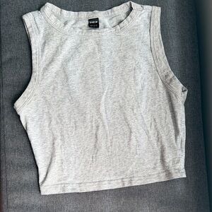 SHEIN Light Grey Ribbed Crop Tank